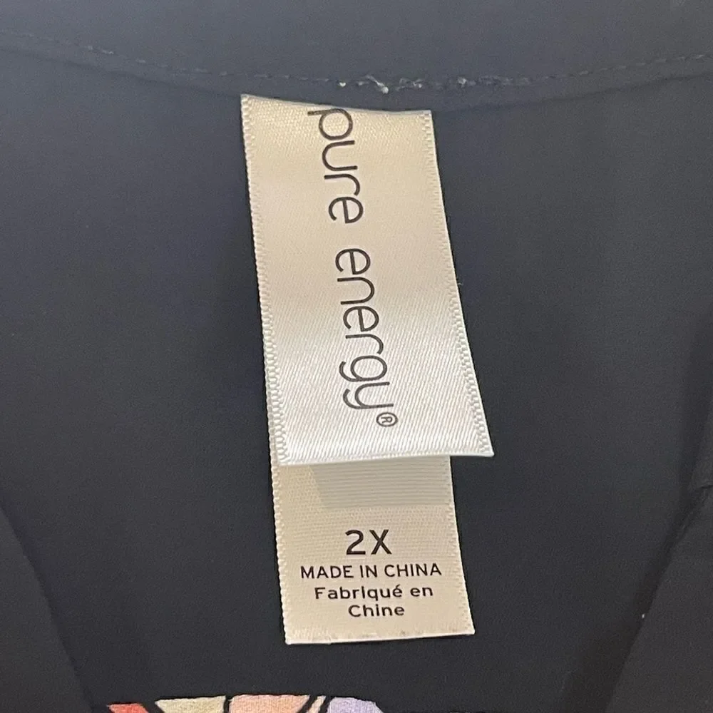 Pure Energy maxi 2X dress colorful adjustable tie waist